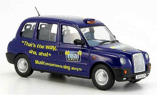 Austin TX4 taxi 1/43 Oxford azul Real Radio coche miniatura