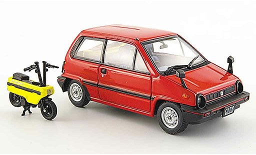 Honda City Motocompo 1/43 Ebbro rojo avec Minimotorrad 1981 coche miniatura
