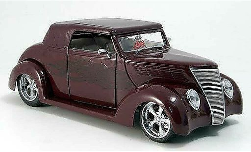 Ford Hot Rod 1937 1/18 Yat Ming convertible rojo cerrado coche miniatura