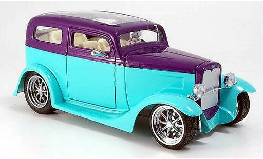 Ford Hot Rod 1931 1/18 Yat Ming model a sedan verde/lila avec panoramatecho coche miniatura