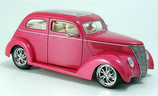 Ford Hot Rod 1937 1/18 Yat Ming sedan rosa avec panoramatecho coche miniatura