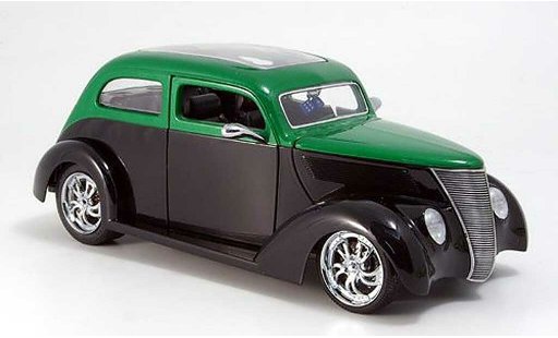 Ford Hot Rod 1937 1/18 Yat Ming sedan negro/verde avec panoramatecho coche miniatura