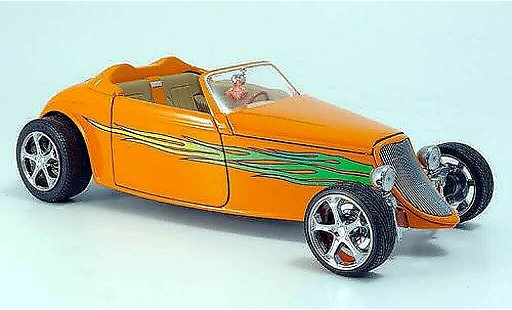 Ford Hot Rod 1933 1/18 Yat Ming convertible naranja verdee flammen abierto coche miniatura