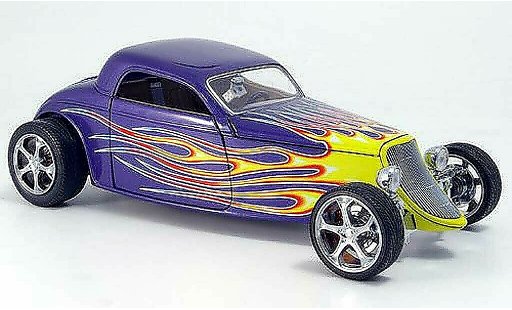 Ford Hot Rod 1933 1/18 Yat Ming coupe lila flamming coche miniatura