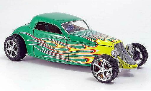 Ford Hot Rod 1933 1/18 Yat Ming coupe verde avec flammendesign coche miniatura