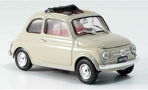 Fiat 500 F 1/43 Brumm sandbeige geoffnetes techo plegable 1965 coche miniatura