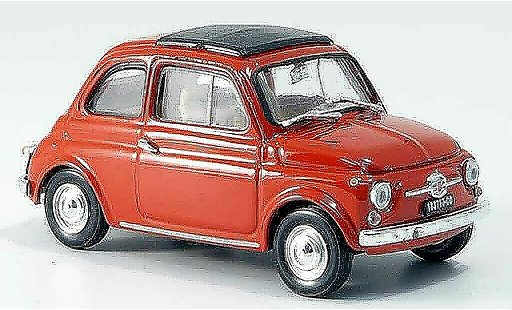Fiat 500 F 1/43 Brumm korallenrojo avec capote techo plegable 1965 coche miniatura