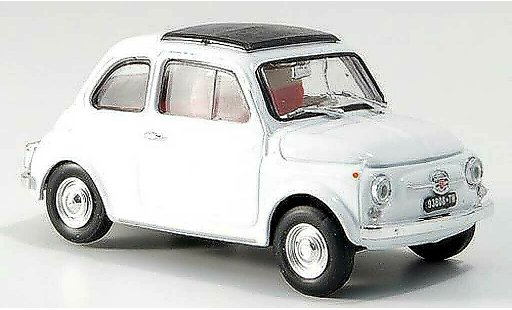 Fiat 500 F 1/43 Brumm blanco cerradoes techo plegable 1965 coche miniatura