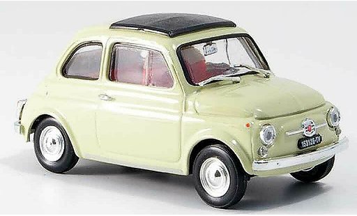Fiat 500 F 1/43 Brumm creme avec capote techo plegable 1965 coche miniatura