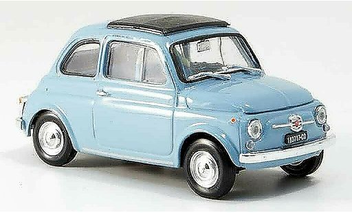 Fiat 500 F 1/43 Brumm himmelazul avec capote techo plegable 1965 coche miniatura
