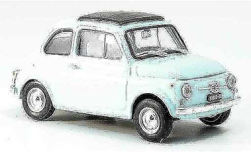 Fiat 500 F 1/43 Brumm azul avec capote techo plegable 1965 coche miniatura