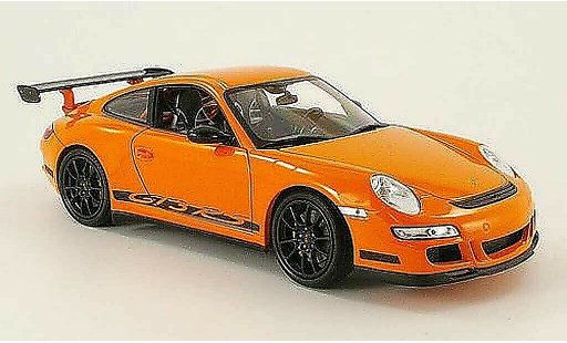 Porsche 911 GT3 RS 1/18 Welly naranja coche miniatura