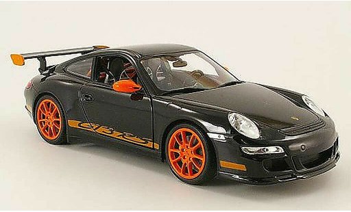 Porsche 911 GT3 RS 1/18 Welly negro coche miniatura