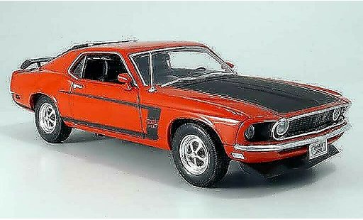Ford Mustang Boss 1/18 Welly rojo/matenegro coche miniatura