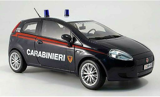 Fiat Grande Punto Berlina 1/18 Mondo Motors police carabinieri polic&Atilde;&shy;a italien coche miniatura
