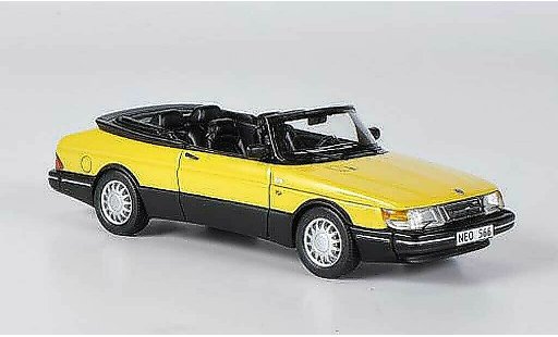 Saab 900 1987 1/43 Neo Descapotable amarillo/negro coche miniatura