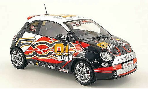 Fiat 500 Base 1/18 Norev negro/blanco kimi raikkonen wroom version 2008 coche miniatura