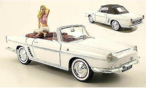 Renault Floride Base 1/18 Norev blanco 1958 avec figurine de b.bardot et capote de toit amovible coche miniatura