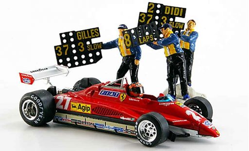 Ferrari 126 C2 1/43 Brumm g. villeneuve 3 figuren gp imola coche miniatura