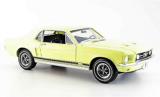 Ford Mustang GT 1/18 Greenlight coupe amarillo coche miniatura