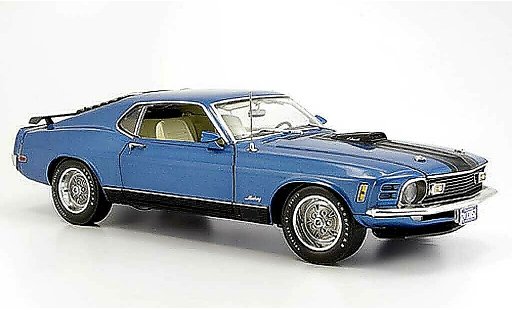 Ford Mustang Mach 1 1/18 Highway 61 azul coche miniatura