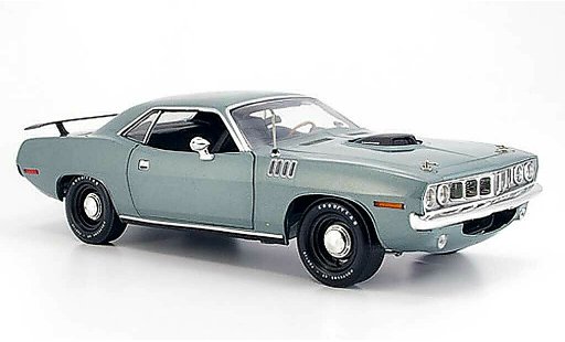 Plymouth Cuda 1970 1/18 Highway 61 gris coche miniatura