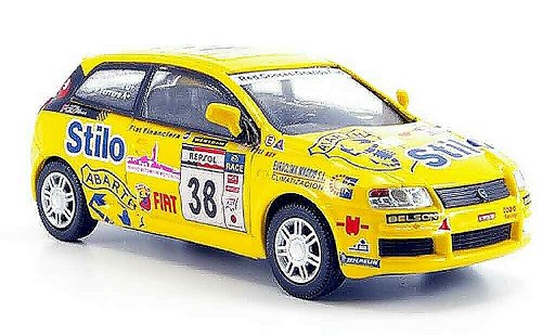 Fiat Stilo Rally 1/43 Cararama No.38 amarillo coche miniatura