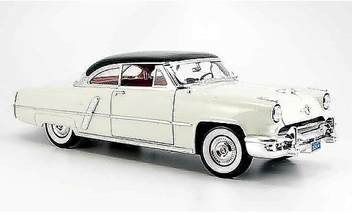 Lincoln Capri Base 1/18 Yat Ming blanco negroes techo 1952 coche miniatura