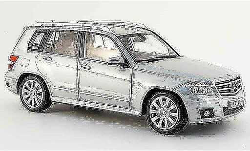 Mercedes Classe GLK Base 1/18 Minichamps (x 204) gris sport 2008 coche miniatura