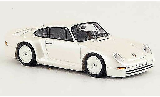 Porsche 959 Base 1/43 Spark Gruppe B blanco coche miniatura