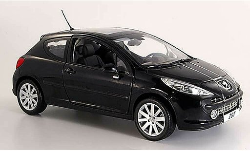 Peugeot 207 Base 1/18 Norev 3 portes negro 2006 coche miniatura