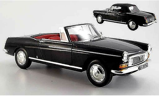 Peugeot 404 Cabriolet 1/18 Norev Descapotable negro 1967 coche miniatura