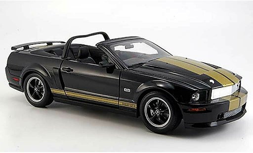 Shelby GT GT-H 1/18 Shelby Collectibles h convertible negro avec bandes or 2006 coche miniatura