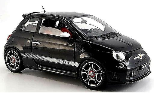 Fiat 500 Abarth 1/18 Mondo Motors negro 2008 coche miniatura