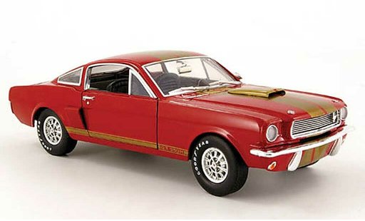 Shelby GT 350 1966 1/18 Shelby Collectibles h rojo avec bandes or hertz coche miniatura
