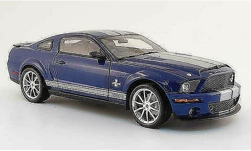 Shelby GT 500 2008 1/18 Shelby Collectibles kr azul avec bandes griss coche miniatura