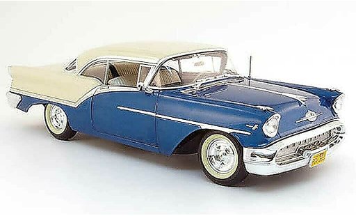 Oldsmobile Super 88 Base 1/18 Highway 61 azul blanco 1957 coche miniatura
