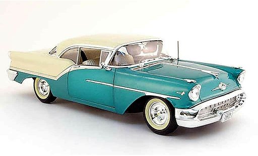 Oldsmobile Super 88 Base 1/18 Highway 61 verde blanco 1957 coche miniatura
