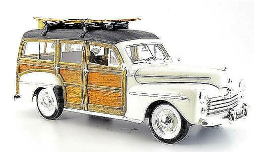 Ford Woody Woody Wagon 1/18 Yat Ming blanco 1948 coche miniatura