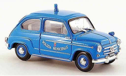 Fiat 600 D 1/43 Brumm Polizia Municipale Roma police 1960 coche miniatura