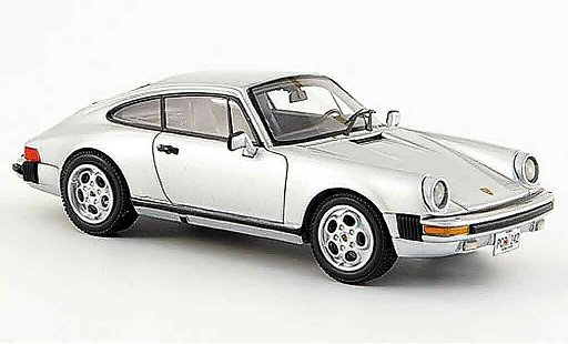 Porsche 911 Carrera 1/43 Neo Coupe gris metallisee USA Version 1985 coche miniatura