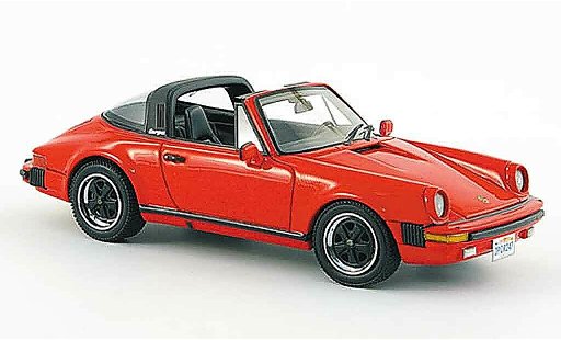 Porsche 911 Targa 1/43 Neo Carrera rojo USA Version 1985 coche miniatura