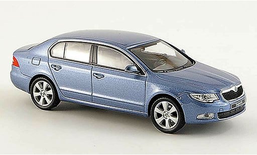 Skoda Superb 2009 1/43 Abrex II gris azul coche miniatura