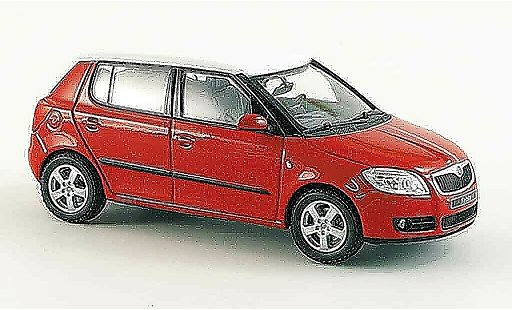 Skoda Fabia Base 1/43 Abrex ii rojo avec blancoem techo coche miniatura