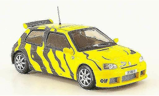 Renault Clio Maxi 1/43 IXO test car amarillo gris 1995 coche miniatura