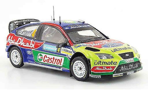 Ford Focus RS WRC 1/43 IXO 07 No.4 BP Abu Dhabi Rally Suecia 2008 coche miniatura