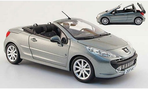 Peugeot 207 CC 1/18 Norev roland garros gris 2008 coche miniatura