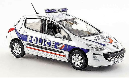 Peugeot 308 Base 1/43 Norev police funfportes police 2008 coche miniatura