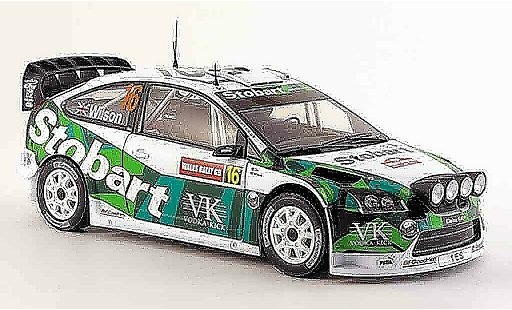 Ford Focus RS WRC 1/18 Sun Star no.16 wilson/orr rallye pays de galles 2007 coche miniatura