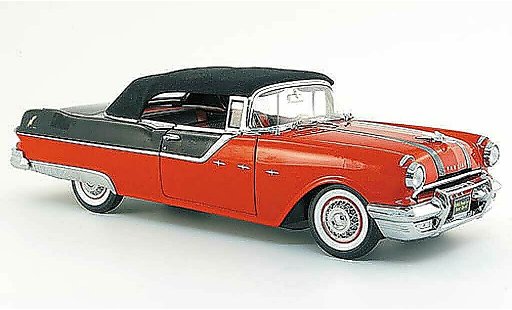 Pontiac Star Chief Convertible 1/18 Sun Star rojo negro 1955 coche miniatura